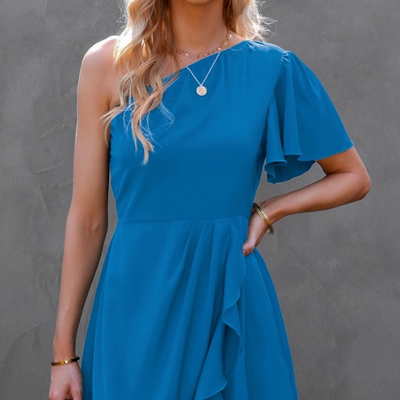 LAST! Yours Truly One Shoulder Dress - Picture 5 of 6